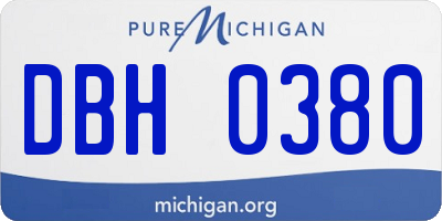 MI license plate DBH0380