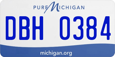 MI license plate DBH0384
