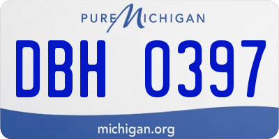 MI license plate DBH0397