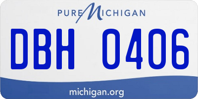 MI license plate DBH0406