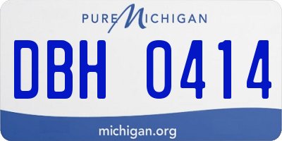 MI license plate DBH0414