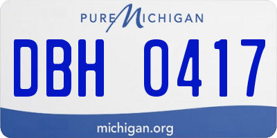 MI license plate DBH0417