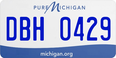 MI license plate DBH0429