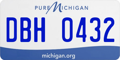MI license plate DBH0432