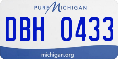 MI license plate DBH0433