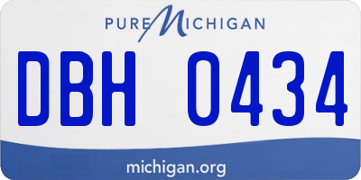 MI license plate DBH0434