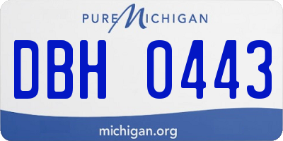 MI license plate DBH0443