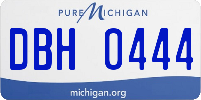 MI license plate DBH0444