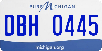 MI license plate DBH0445