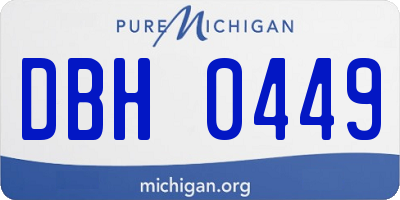 MI license plate DBH0449