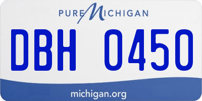 MI license plate DBH0450