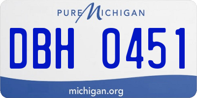 MI license plate DBH0451