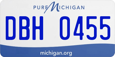 MI license plate DBH0455