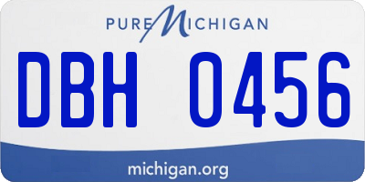 MI license plate DBH0456