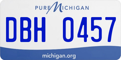 MI license plate DBH0457