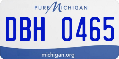 MI license plate DBH0465