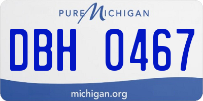 MI license plate DBH0467