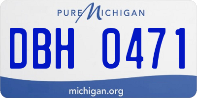 MI license plate DBH0471