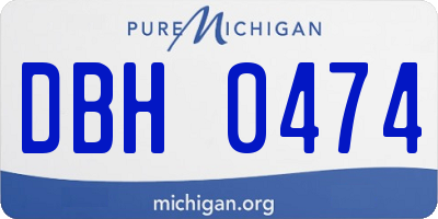 MI license plate DBH0474
