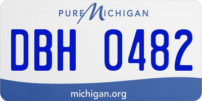 MI license plate DBH0482