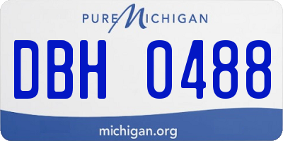 MI license plate DBH0488