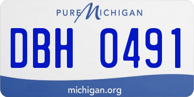 MI license plate DBH0491