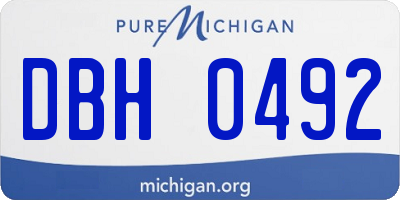 MI license plate DBH0492