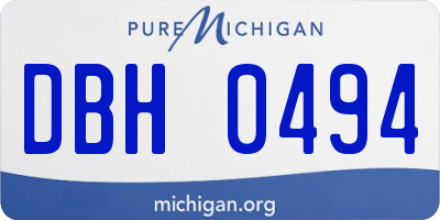 MI license plate DBH0494