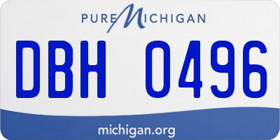 MI license plate DBH0496