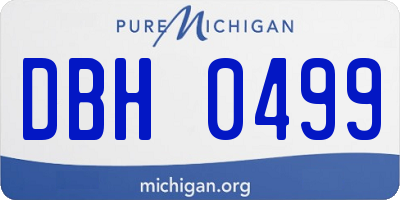 MI license plate DBH0499
