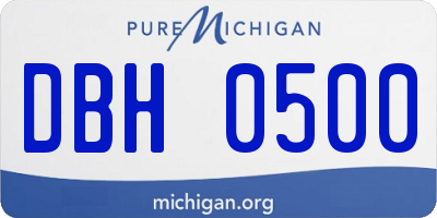 MI license plate DBH0500