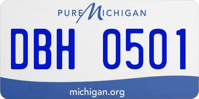 MI license plate DBH0501
