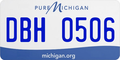 MI license plate DBH0506