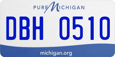 MI license plate DBH0510