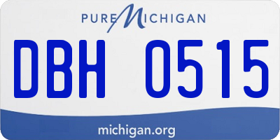 MI license plate DBH0515