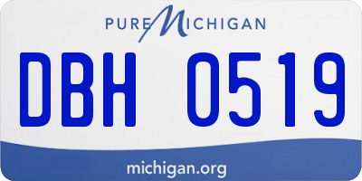 MI license plate DBH0519