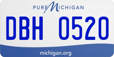 MI license plate DBH0520