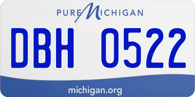 MI license plate DBH0522