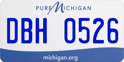MI license plate DBH0526