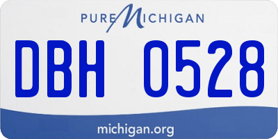 MI license plate DBH0528