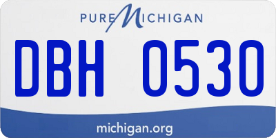 MI license plate DBH0530