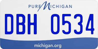 MI license plate DBH0534