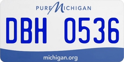 MI license plate DBH0536