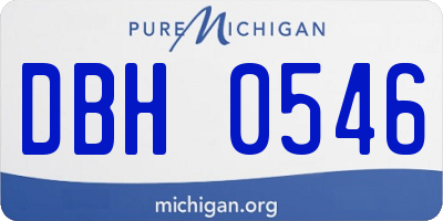 MI license plate DBH0546