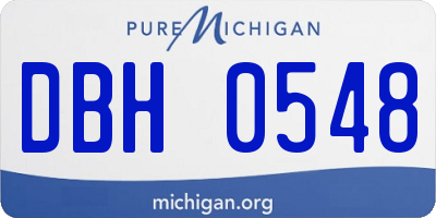 MI license plate DBH0548