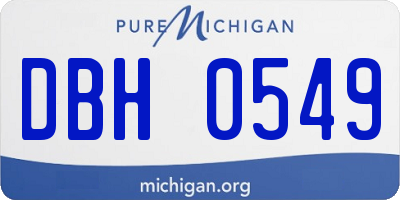 MI license plate DBH0549