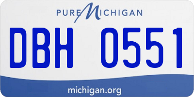 MI license plate DBH0551
