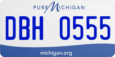 MI license plate DBH0555