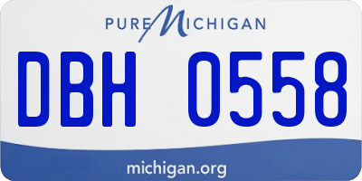 MI license plate DBH0558