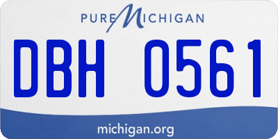 MI license plate DBH0561
